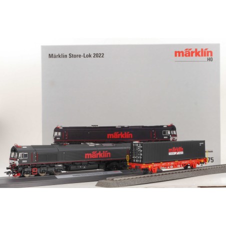 Märklin Store Lok 2022 Class 66 Artnr. 39075 + 1 Märklin Store Wagen 47583